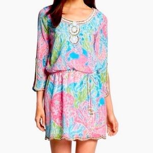 Lilly Pulitzer Delisa Dress Let's Cha Cha Size S